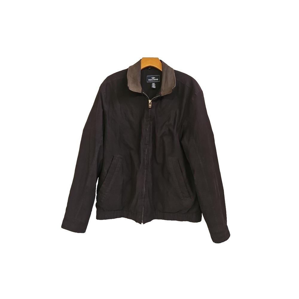 Dockers Black Men's Coat Size M Zip Up Collard Casual Winter